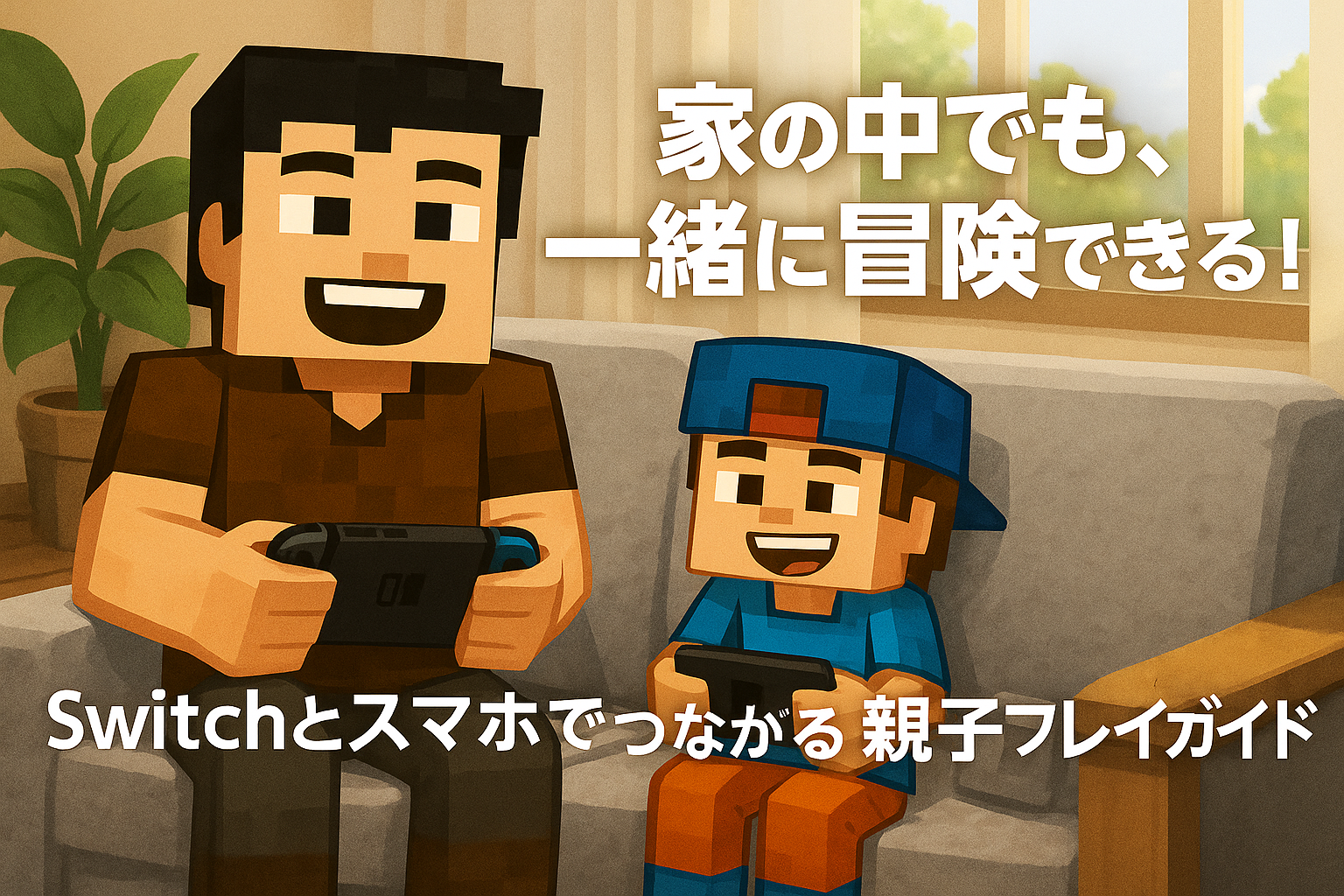 親子で一緒にマイクラを楽しむ方法を紹介するバナー