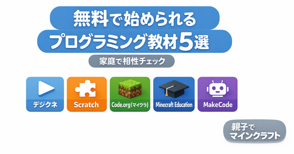 無料で始められる子ども向けプログラミング教材5選(家庭で相性チェック)